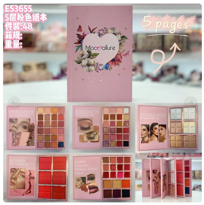 Mocallure 5-in-1 Makeup Book Palette with FREE Brush Set