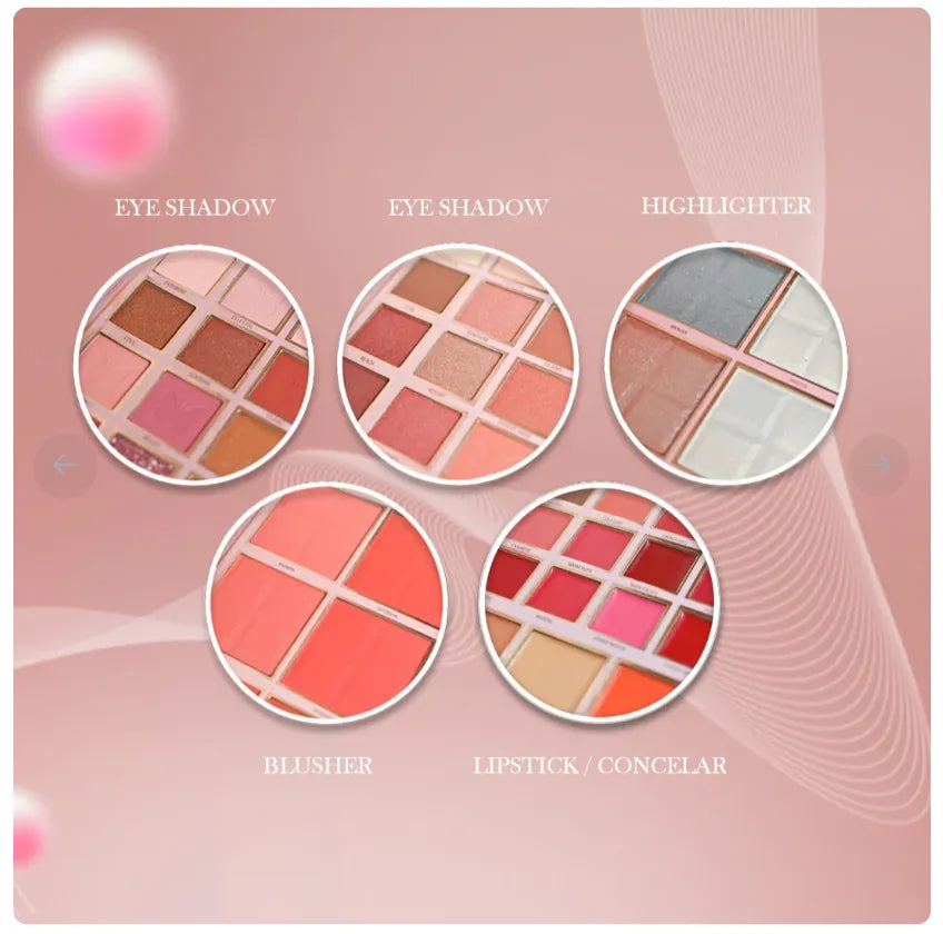 Mocallure 5-in-1 Makeup Book Palette with FREE Brush Set
