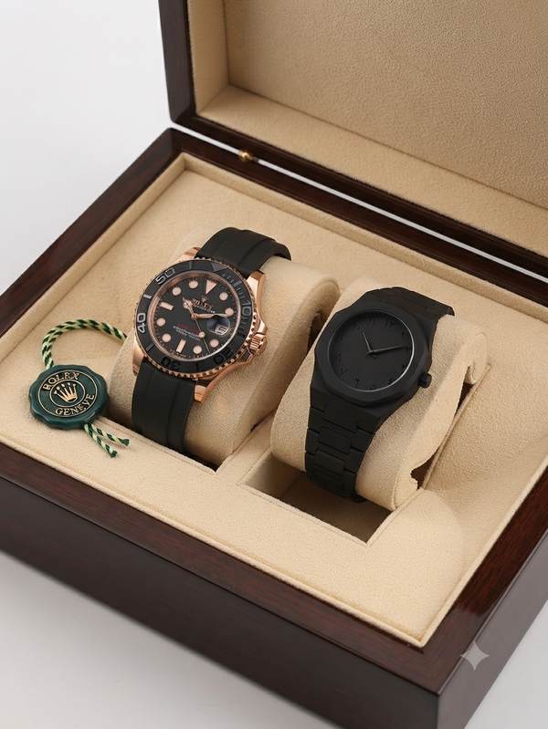 Rolex strap golden with black rotaiting dial